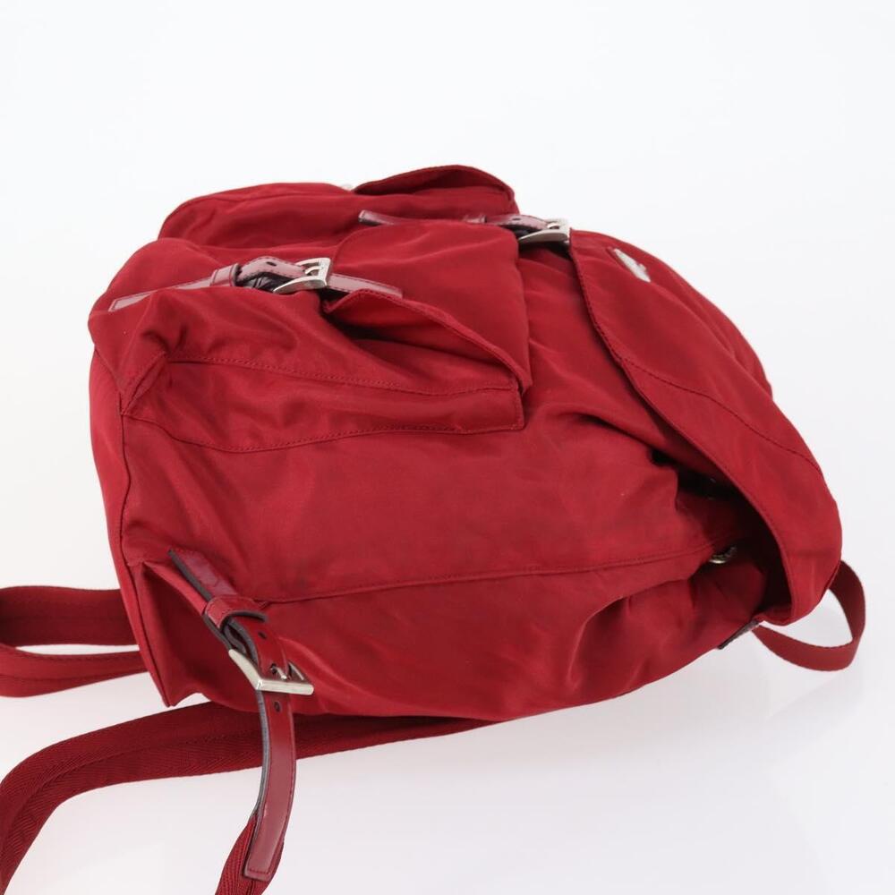 PRADA Backpack Nylon Red Silver Auth 154157 - Picture 3 of 16